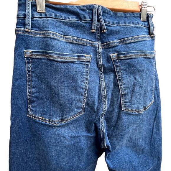 Good American Jeans Good Waist Crop High Rise Skinny Frayed Hem Womens Sz 6 28 - Picture 7 of 11